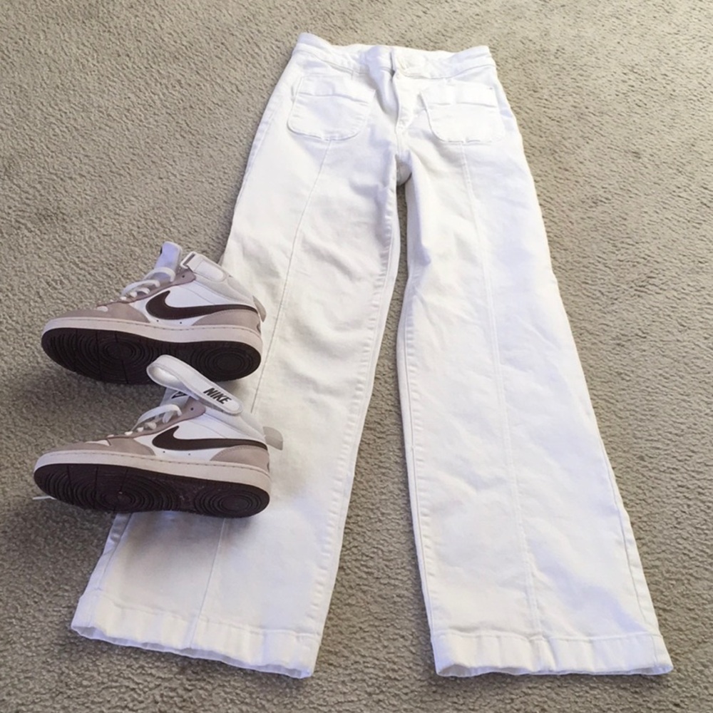 LC LAUREN CONRAD/WHITE-SUPER HIGH RISE WIDE LEG STRETCH JEANS/NEW - Picture 3 of 7